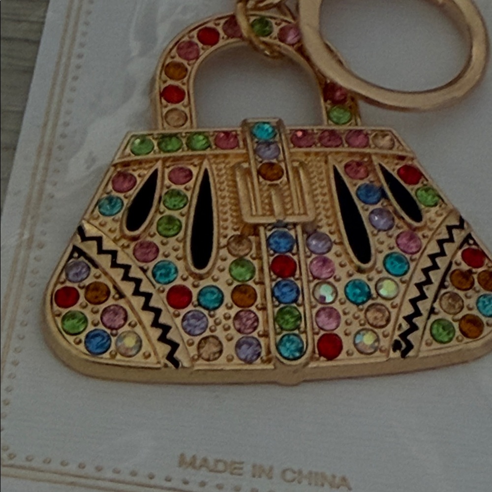 Multicolor Rhinestone Purse keychain - Picture 2 of 3